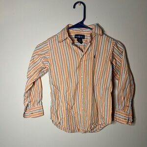 Kids Ralph Lauren polo shirt size 5 orange, green, & blue stripes